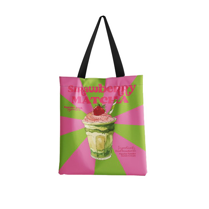Strawberry Matcha Allover Totebag